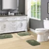 3pc Traditional Nylon Washable Bathroom Rug Set Deep Fern - Garland Rug