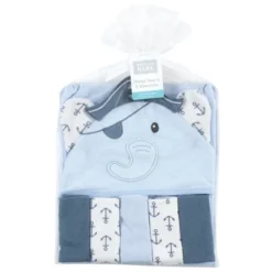 Hudson Baby Infant Boy Hooded Towel And Five Washcloths, Pirate Elephant, One Size