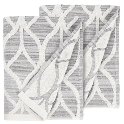 Set Of 2 Alev Jacquard Hand Towels Gray - Linum Home Textiles - Image 2