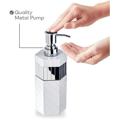 Creative Scents Quilted Mirror White Decorative 6 Piece Bathroom Set - Image 3