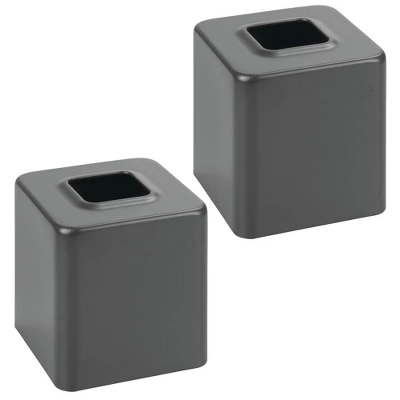 MDesign Metal Square Paper Facial Tissue Box Cover Holder - 2 Pack - Image 8