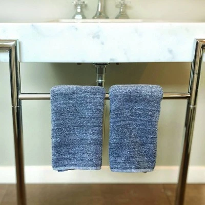 2pc Melange Viscose From Bamboo Cotton Hand Towel Set Charcoal - BedVoyage - Image 4