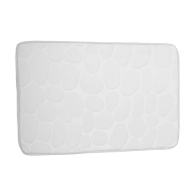 Unique Bargains Cobblestone Pattern Bathroom Rugs Polyester Bath Mat Machine Washable White 60x40cm - Image 4