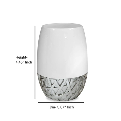Makeup Brush Holder And Toothbrush Cup White - Nu Steel - Image 2