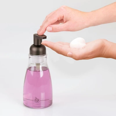 MDesign Round Refillable Foaming Hand Soap Dispenser Pump, 2 Pack - Image 4