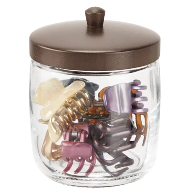 MDesign Glass Vanity Storage Organizer Canister Jar, 2 Pack - Image 5