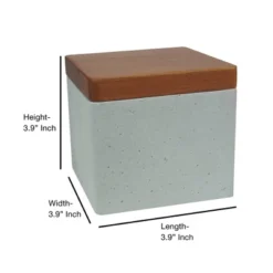 Concrete Bathroom Vanity Countertop Storage Organizer Canister Jar - Nu Steel