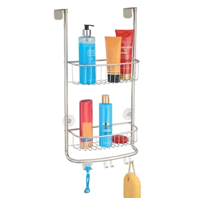 MDesign Modern Over The Door Metal Bathroom Tub/Shower Caddy - Image 10