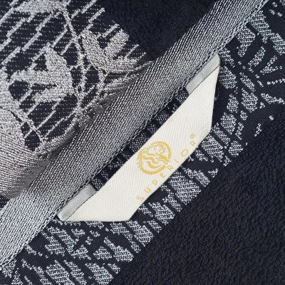 100% Cotton Medium Weight Floral Border 6 Piece Assorted Bathroom Towel Set By Blue Nile Mills - Image 3