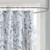 Leisha Botanical Printed Shower Curtain Blue