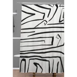 Viviana Gonzalez Modern Improvisation Shower Curtain Black/White - Deny Designs