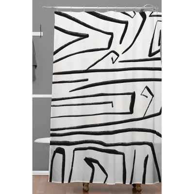 Viviana Gonzalez Modern Improvisation Shower Curtain Black/White - Deny Designs
