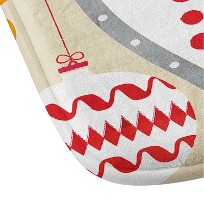 Retro Christmas Ornaments Pattern Memory Foam Bath Mat - Deny Designs - Image 2