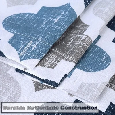 Trinity Geometric Quatrefoil Patterned Poly-Cotton Bathroom Shower Curtain