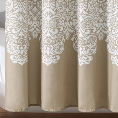 72"x72" Boho Medallion Shower Curtain Neutral - Lush Decor - Image 3