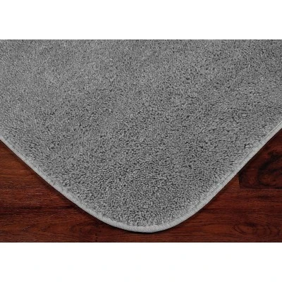 3pc Traditional Nylon Washable Bathroom Rug Set Platinum - Garland Rug - Image 5