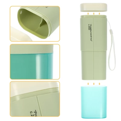 Unique Bargains Large Capacity Toothbrush Case With Cup Traveling Toothbrush Holders PP PE 7.87"x3.07"x2.28" 1 Pcs - Image 2