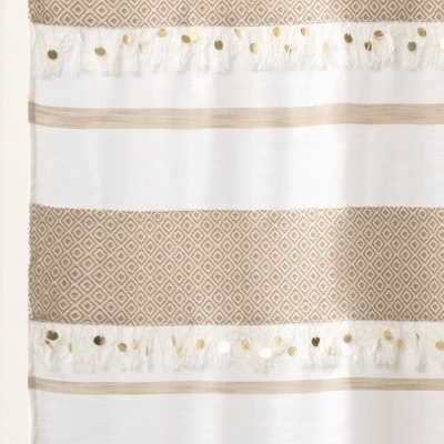 72"x72" Malaika Striped Shower Curtain Tan - Lush Décor - Image 2