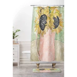 Fall Sunflower Bouquet Memory Foam Bath Mat - Deny Designs