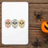2pc Sugar Skull Hand Towel Set White - Linum Home Textiles