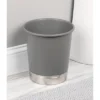 York Waste Can Matte Gray/Brushed - IDESIGN