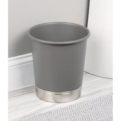 York Waste Can Matte Gray/Brushed - IDESIGN