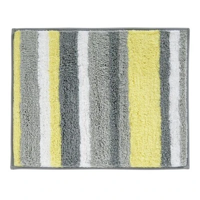 MDesign Striped Microfiber Bathroom Spa Mat Rugs/Runner, Set Of 3 - Image 3