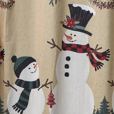 Rustic Plaid Snowman Shower Curtain - SKL Home