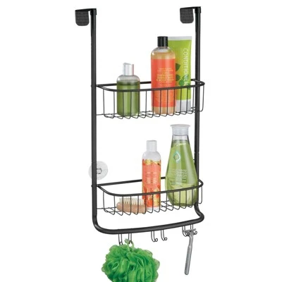 MDesign Modern Over The Door Metal Bathroom Tub/Shower Caddy - Image 7