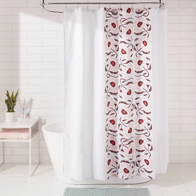 Folk Floral Print Shower Curtain - Room Essentials™