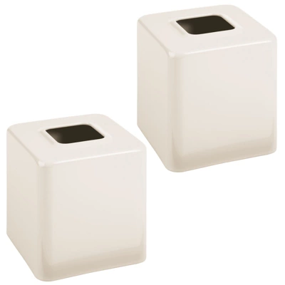 MDesign Metal Square Paper Facial Tissue Box Cover Holder - 2 Pack - Image 13
