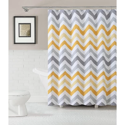Kate Aurora 100% Cotton Modern Chevron Fabric Shower Curtain - Standard Size - Image 4
