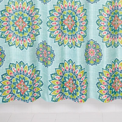 Ariel Medallion Shower Curtain Green - Allure Home Creation - Image 3