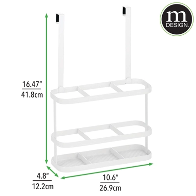 MDesign Steel Bath Over Cabinet Door Hair Tool Storage Organizer Basket - Image 2