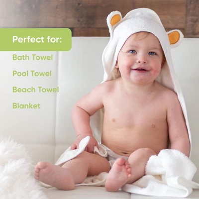 Cuddle Baby Hooded Towel, Organic Baby Bath Towel, Hooded Baby Towels, Baby Beach Towel For Newborn, Kids - Image 5