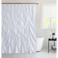 Sweet Home Collection - Hudson Pintuck Fabric Shower Curtain 72" X72"