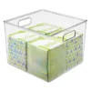 MDesign Plastic Bathroom Storage Bin Tote With Handles