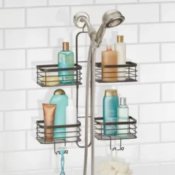MDesign Metal Steel 4 Basket Hanging Bathroom Shower Caddy