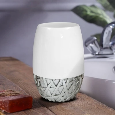 Makeup Brush Holder And Toothbrush Cup White - Nu Steel - Image 4