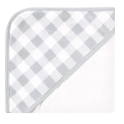 Touched By Nature Baby Unisex Organic Cotton Hooded Towels, Gray Woodland, One Size