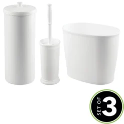 MDesign Plastic Bathroom Storage And Cleaning Accessory Set - 3 Pieces