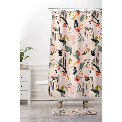 24" X 36" Brushstrokes I Bath Rug Pink - Deny Designs