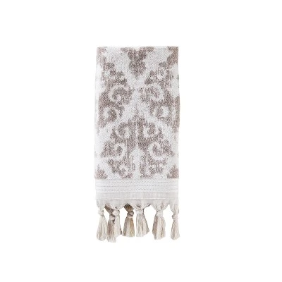 2pc Mirage Fringe Hand Towel Set Taupe - Saturday Knight Ltd.