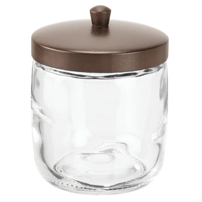 MDesign Glass Vanity Storage Organizer Canister Jar, 2 Pack - Image 8
