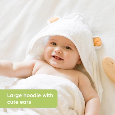 Cuddle Baby Hooded Towel, Organic Baby Bath Towel, Hooded Baby Towels, Baby Beach Towel For Newborn, Kids - Image 6