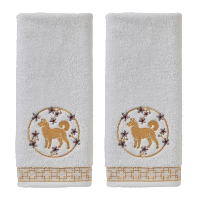 2pc Vern Yip Zodiac Hand Towel Set White - SKL Home - Image 5