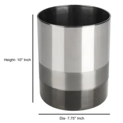 Triune 3-Tone Bathroom Wastebasket - Nu Steel