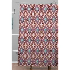 Schatzi Brown Merri Diamond Dusty Shower Curtain Red - Deny Designs