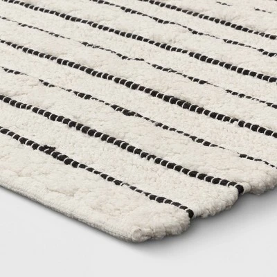Striped Bath Rug White/Black - Opalhouse™