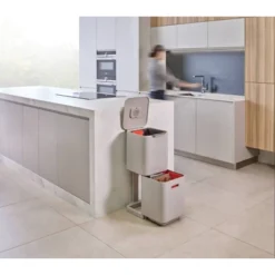 Joseph Joseph Totem 40L Dual Trash Can And Recycle Bin Stone